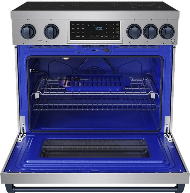 Thor Kitchen® Gordon Ramsay Collection 36" Stainless Steel Pro Style Induction Range with Tilt Panel Touch Control and Blue Trim-1