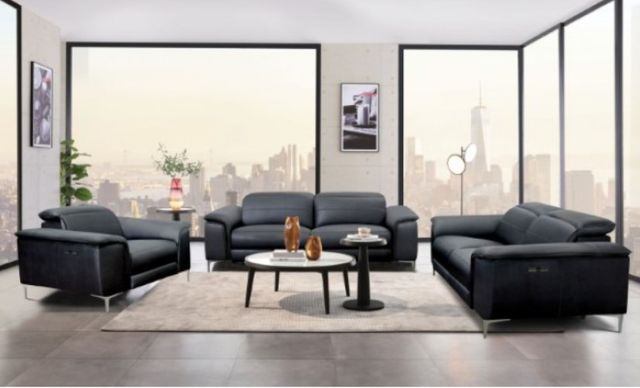 Furniture of America® Ascona Black Power Recliner-2