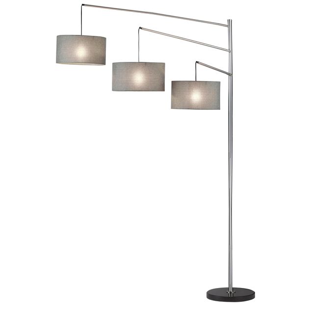 Adesso® Wellington Brushed Steel Arc Lamp-0