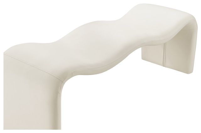 Meridian Furniture Willow Cream Leather Bench-3