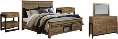 Signature Design by Ashley® Sommerford 5-Piece Brown King Storage Panel Bed Set-0