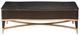 Michael Amini® Malibu Crest Crotch Mahogany Cocktail Table with Gold Legs-3