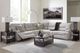 Signature Design by Ashley® Acklen Place 5-Piece Pewter Power Reclining Curved Sectional-1