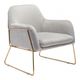 Zuo® Nadir Gray and Gold Arm Chair-0