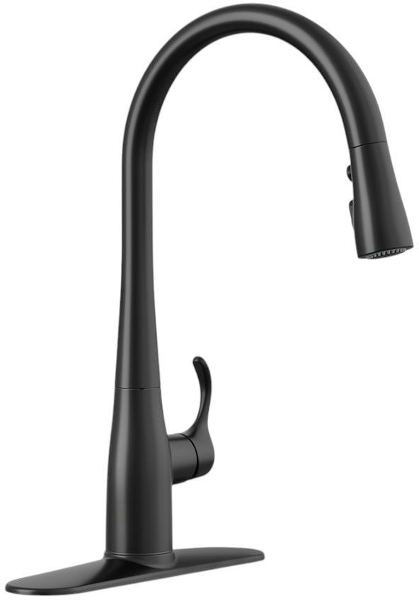 KOHLER® Simplice® Matte Black Pull-Down Kitchen Sink Faucet with Three-Function Sprayhead-0