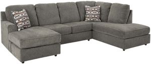 Front view of the Signature Design by Ashley® O'Phannon 2-Piece Putty Right-Arm Facing Sectional and Chaise