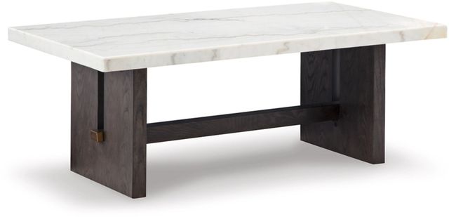 Signature Design by Ashley® Burkhaus White Coffee Table with Dark Brown Base-0