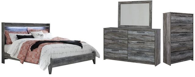 Signature Design by Ashley® Baystorm 4-Piece Gray King Panel Bed Set-0