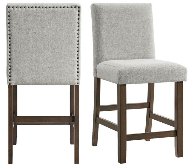 Elements International Seneca Brown/Gray Counter Side Chair -2