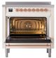 Ilve® Nostalgie II Noblesse 36'' Antique White Pro Style Induction Range with Copper Trim-1