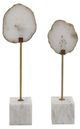 A & B Home 2-Piece White/Gold Agate Decorative Statuaries Set-1
