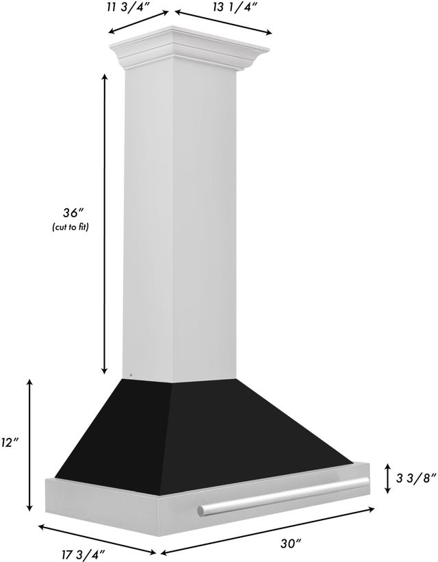 ZLINE 30" Black Matte Wall Mounted Range Hood -2