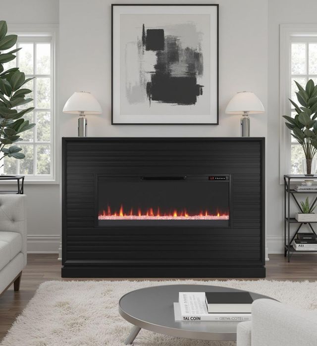 Legends Home Real Cozy Malibu Seal Skin Black Fireplace Mantel-1