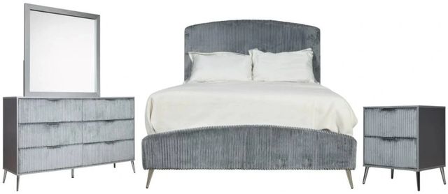 New Classic® Home Furnishings Kailani 4-Piece Gray California King Panel Bedroom Set-0