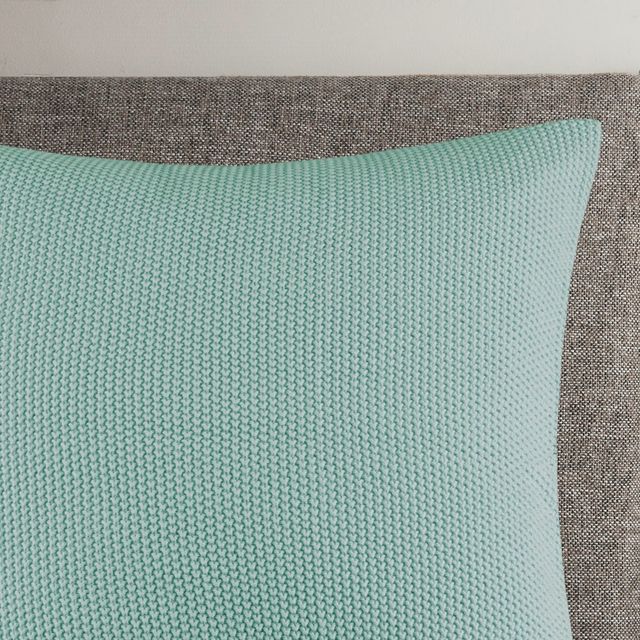 Olliix by INK+IVY Bree Knit Aqua 20" x 20" Square Pillow Cover-1