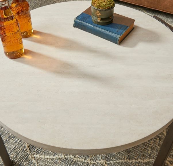 Flexsteel® Palette Beige Short Bunching Table with Brown Base-3