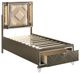 ACME Furniture Skylar Brown/Dark Champagne Twin Upholstered PaqnelBed-2
