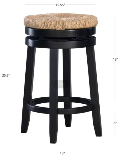 Powell® Maya Black/Natural Counter Stool-2