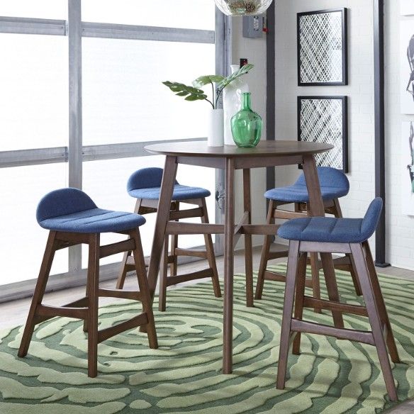 Liberty Furniture Space Savers Blue/Satin Walnut 24" Counter Chair-2
