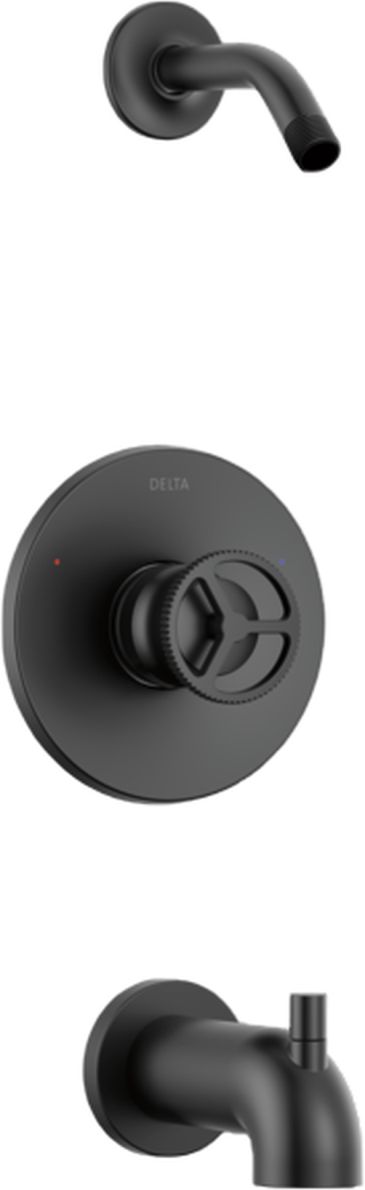 Delta Trinsic® Matte Black Less Head Tub Shower Trim-0