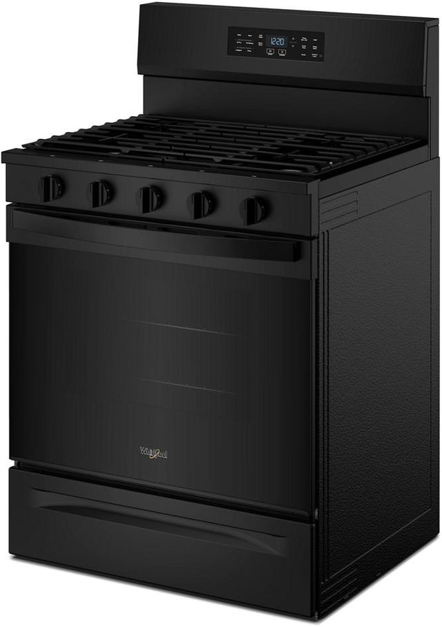 Whirlpool® 30" Black Freestanding Gas Range with Air Cooking Technology-3