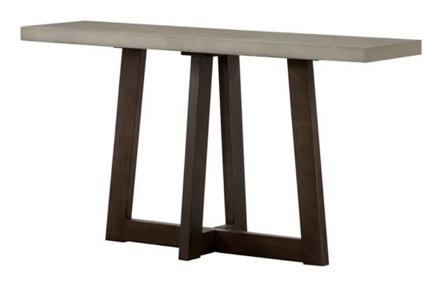 Armen Living Elodie Gray Rectangular Console Table with Dark Brown Base -0