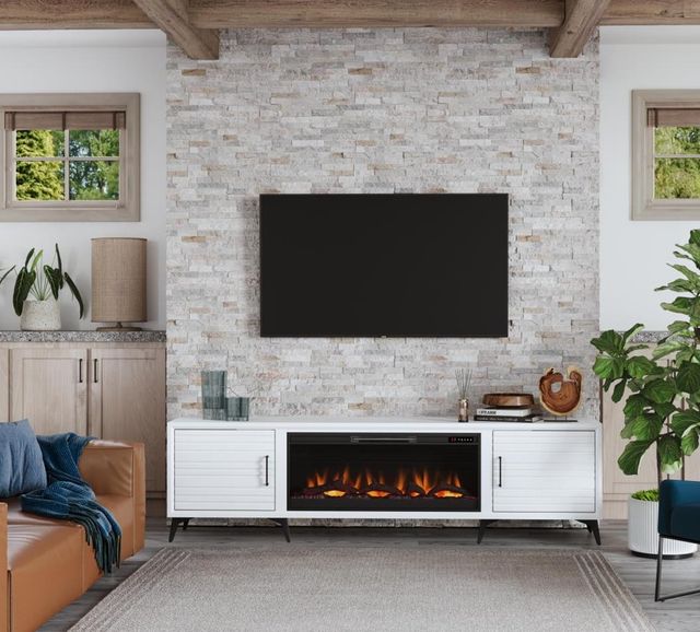 Legends Home Real Cozy Malibu White 95" Fireplace Console-1