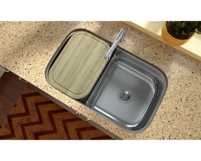 Elkay® Hardwood Light Brown 13.5" x 19.25" x 1" Cutting Board-2