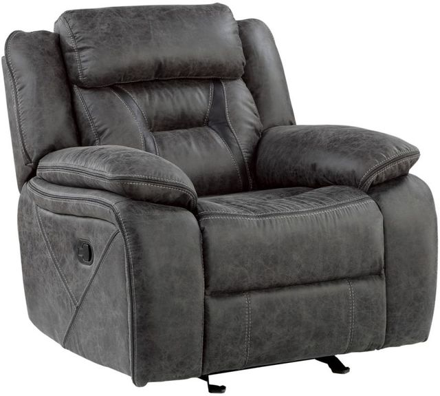 Homelegance® Madrona Hill Gray Manual Glider Reclining Chair-0