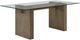 Elements International Conner Glass Top Rectangular Dining Table with Brown Base-0