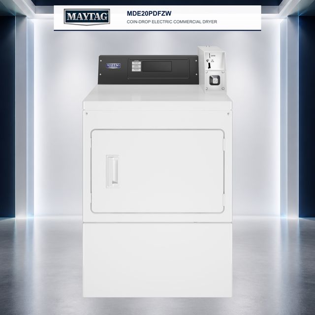 Maytag Commercial 7.4 Cu. Ft. Coin-Drop Electric Dryer - White-2