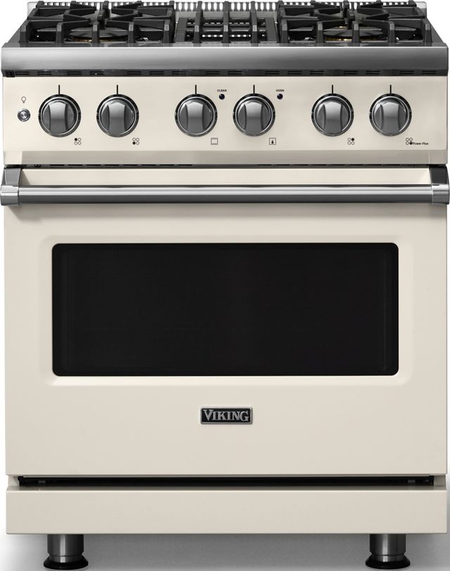 Viking® 5 Series 30" Pure White Pro Style Dual Fuel (LP) Range with Polished Chrome Trim-0