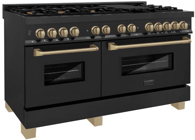 ZLINE Autograph Edition 60" Black Stainless Steel Pro Style Dual Fuel Range-2