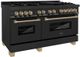 ZLINE Autograph Edition 60" Black Stainless Steel Pro Style Dual Fuel Range-2