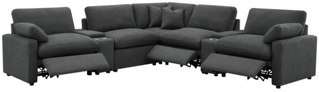 Coaster® Collins 7-Piece Dark Gray Modular Power Reclining Sectional-1