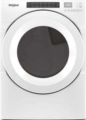 front view of the Whirlpool® 7.4 Cu. Ft. White Front Load Electric Dryer