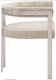 Meridian Furniture Marcello Beige/Brushed Chrome Velvet Dining Chair-3