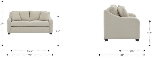 La-Z-Boy® Charlie Cognac Leather Apartment-Size Sofa-2