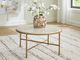 Signature Design by Ashley® Alben Beige Cocktail Table with Antique Gold Base-1