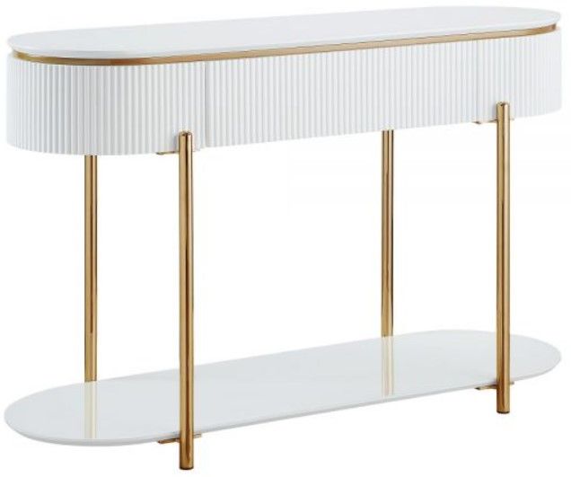 slim fit dress slacks Richmond Ridged Vanity Table, Matte White main image 1