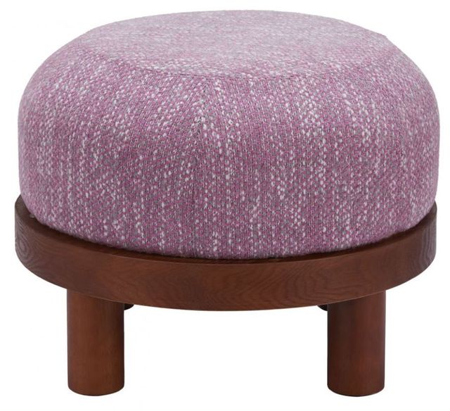 Zuo® Modern Gome Walnut/Wisteria Purple Ottoman-1
