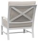 Sunset West Bristol Satin White Aluminum Outdoor Club Chair with Canvas Flax Cushion-2