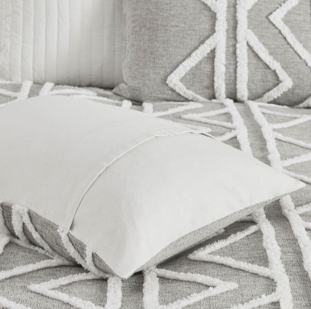 Olliix by INK+IVY Hayes 3 Piece Gray King/California King Chenille Cotton Comforter Set-2