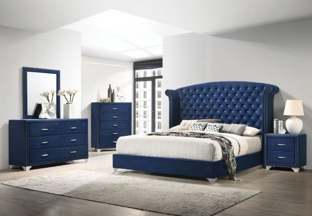 Coaster® Melody Pacific Blue Upholstered Dresser Mirror-1