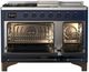 Ilve® Majestic III 48" Midnight Blue Pro Style Dual Fuel Liquid Propane Range with 5 Black Brass Burners and Burnished Trim-4