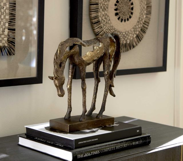 Uttermost®  Openly Grazing Antiqued Bronze Horse Sculpture-1