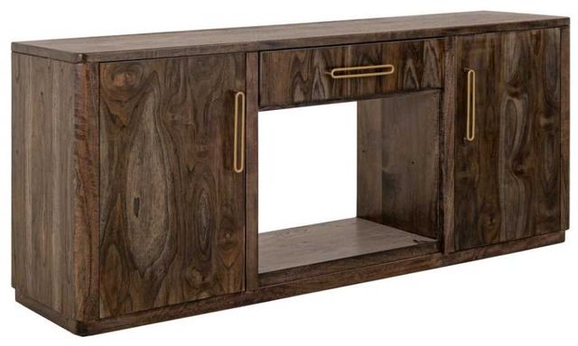 International Furniture Direct Balam Stained Dark TV Stand-3