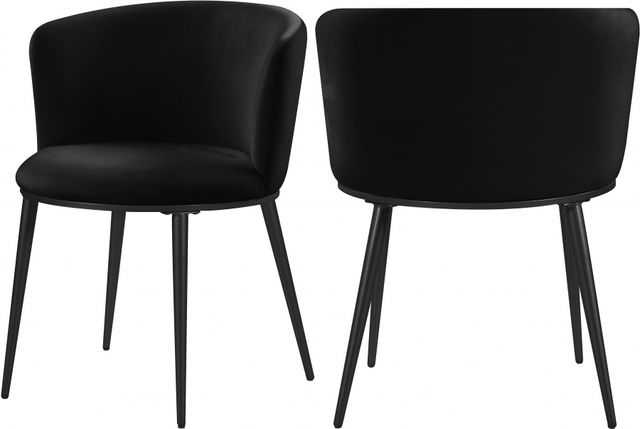 Meridian Furniture Skylar Black/Matte Black Velvet Dining Chair-1
