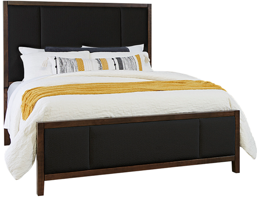 Artisan & Post by Vaughan-Bassett Crafted Cherry Bedroom by Ben & Erin Napier Black Fab/Dark Cherry King Upholstered Panel Bed