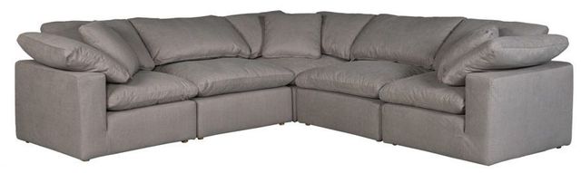 Moe’s Home Collection Clay Classic 5-Piece Light Grey L-Shaped Modular Sectional-0